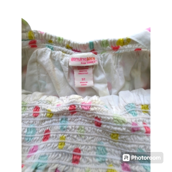 Kids Girls Dress. 5T. White with Multi-Color Polka Dot and Flowe… - Picture 6 of 9